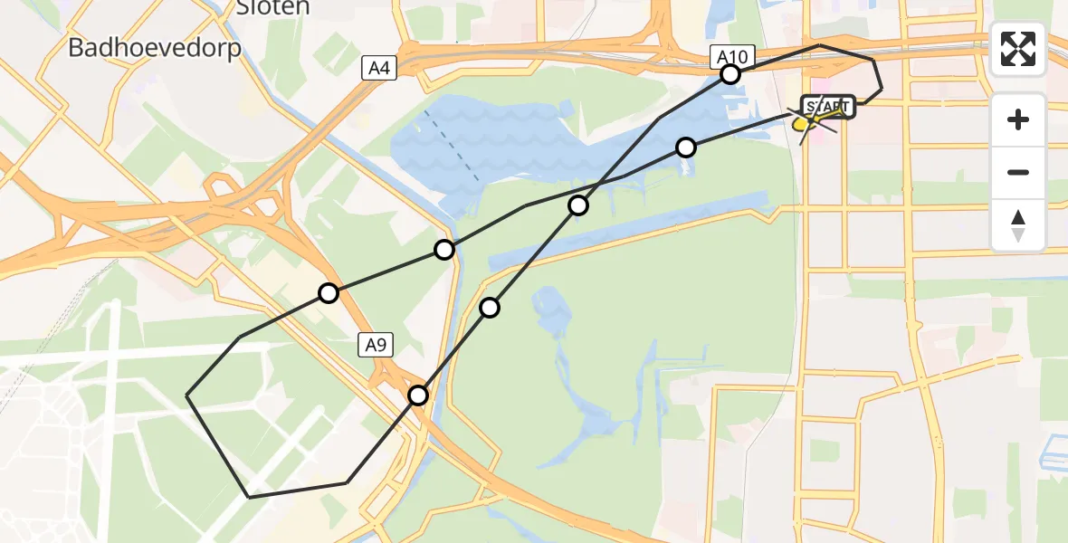 Routekaart van de vlucht: Lifeliner 1 naar VU Medisch Centrum Amsterdam