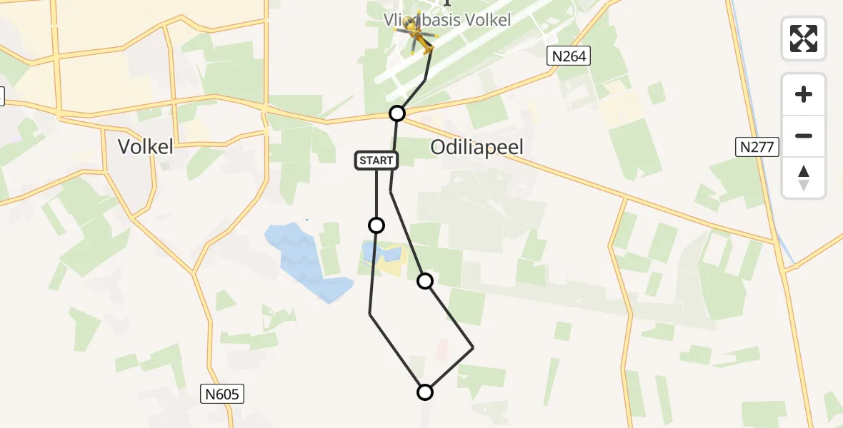 Vluchtroute Traumahelikopter Vliegbasis Volkel - Vliegbasis Volkel, 05 juli 2022, 08:51
