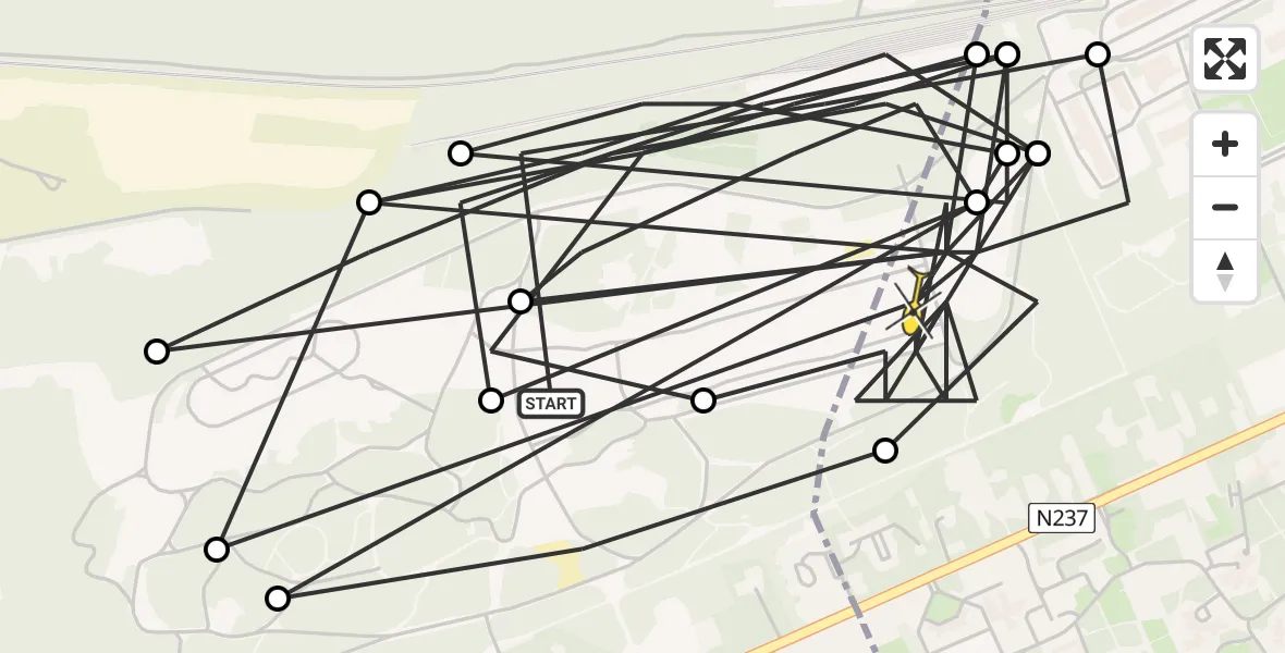 Routekaart van de vlucht: Politieheli naar Amersfoort