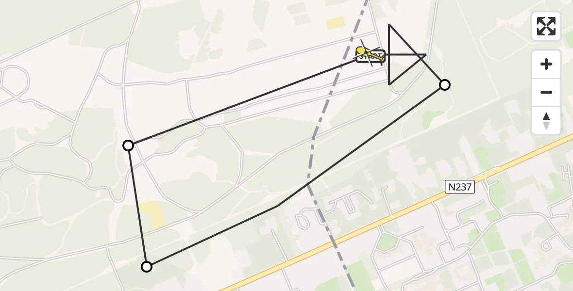 Routekaart van de vlucht: Politieheli naar Amersfoort