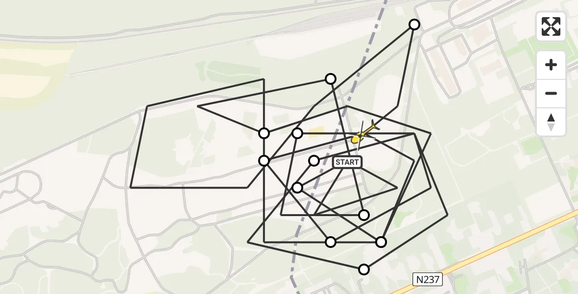Routekaart van de vlucht: Politieheli naar Amersfoort