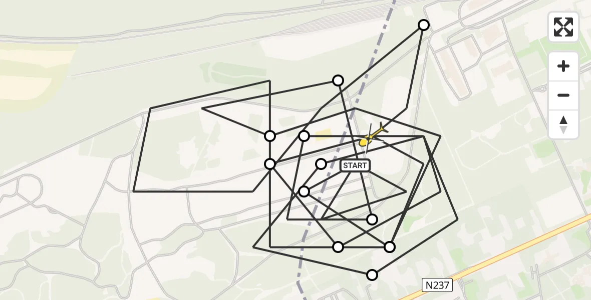 Routekaart van de vlucht: Politiehelikopter naar Amersfoort