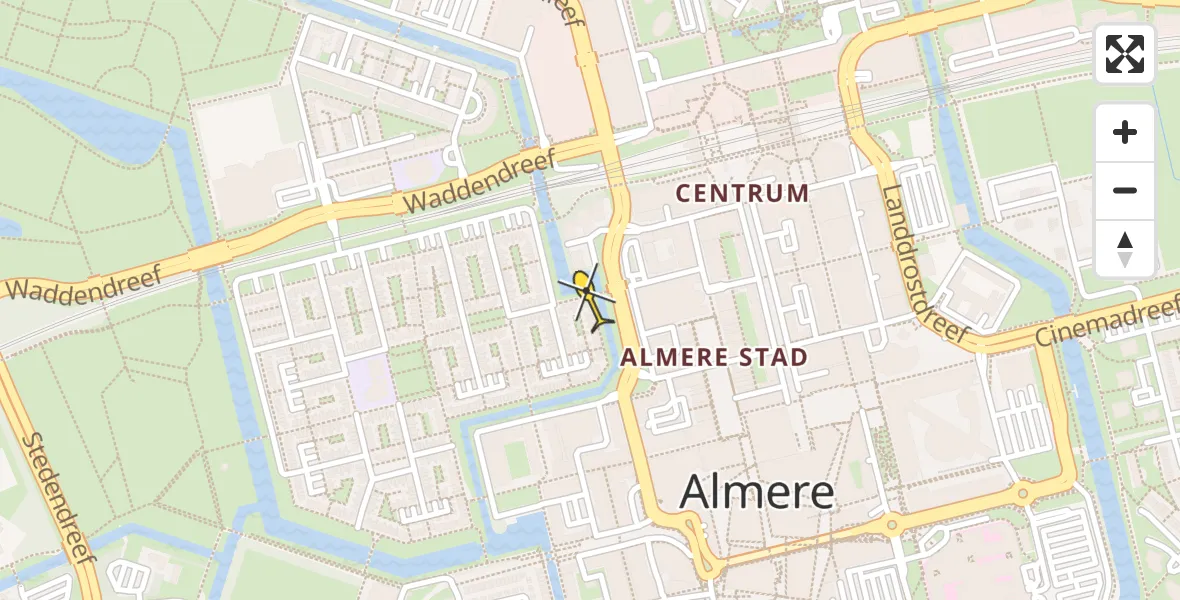 Routekaart van de vlucht: Lifeliner 1 naar Almere