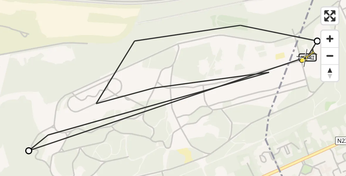 Routekaart van de vlucht: Politieheli naar Amersfoort