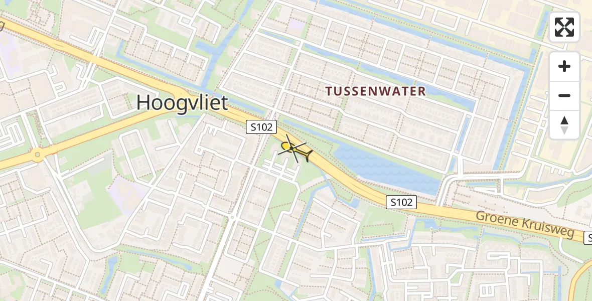 Routekaart van de vlucht: Lifeliner 2 naar Hoogvliet