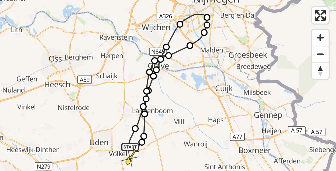 Routekaart van de vlucht: Lifeliner 3 naar Odiliapeel