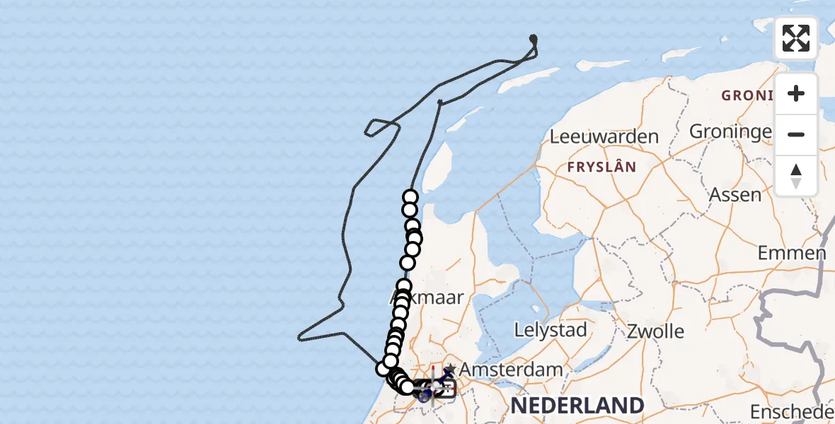 Vluchtroute Politiehelikopter van Schiphol naar Schiphol