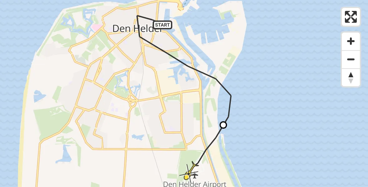 Routekaart van de vlucht: Lifeliner 1 naar Vliegveld De Kooy