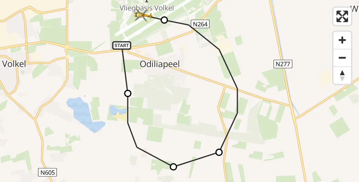 Vluchtroute Traumahelikopter Vliegbasis Volkel - Vliegbasis Volkel, 07 juli 2022, 00:24