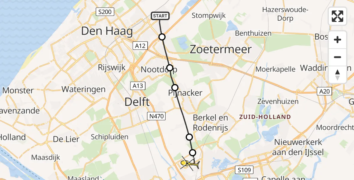 Routekaart van de vlucht: Lifeliner 2 naar Rotterdam The Hague Airport