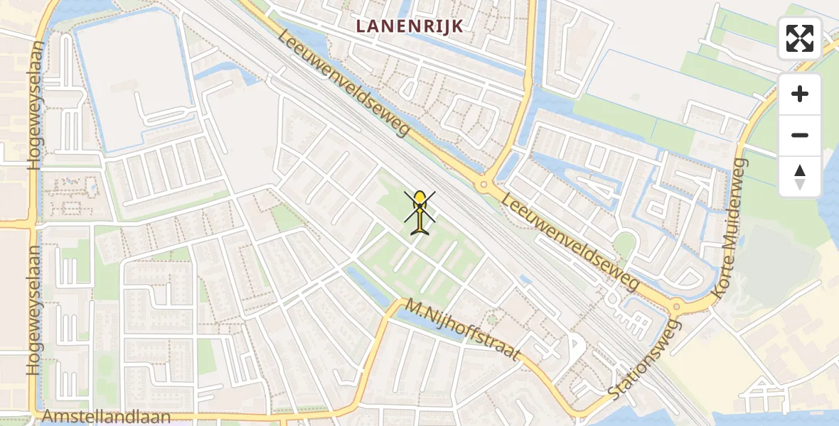 Routekaart van de vlucht: Lifeliner 1 naar Weesp