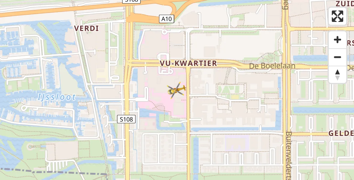 Vluchtroute Traumahelikopter VU Medisch Centrum Amsterdam - VU Medisch Centrum Amsterdam, 07 juli 2022, 15:53