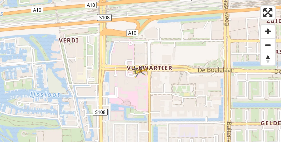 Vluchtroute Traumahelikopter VU Medisch Centrum Amsterdam - VU Medisch Centrum Amsterdam, 07 juli 2022, 17:20
