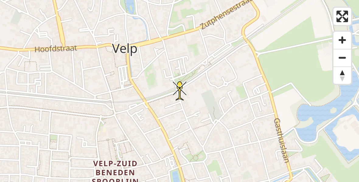 Routekaart van de vlucht: Lifeliner 3 naar Velp