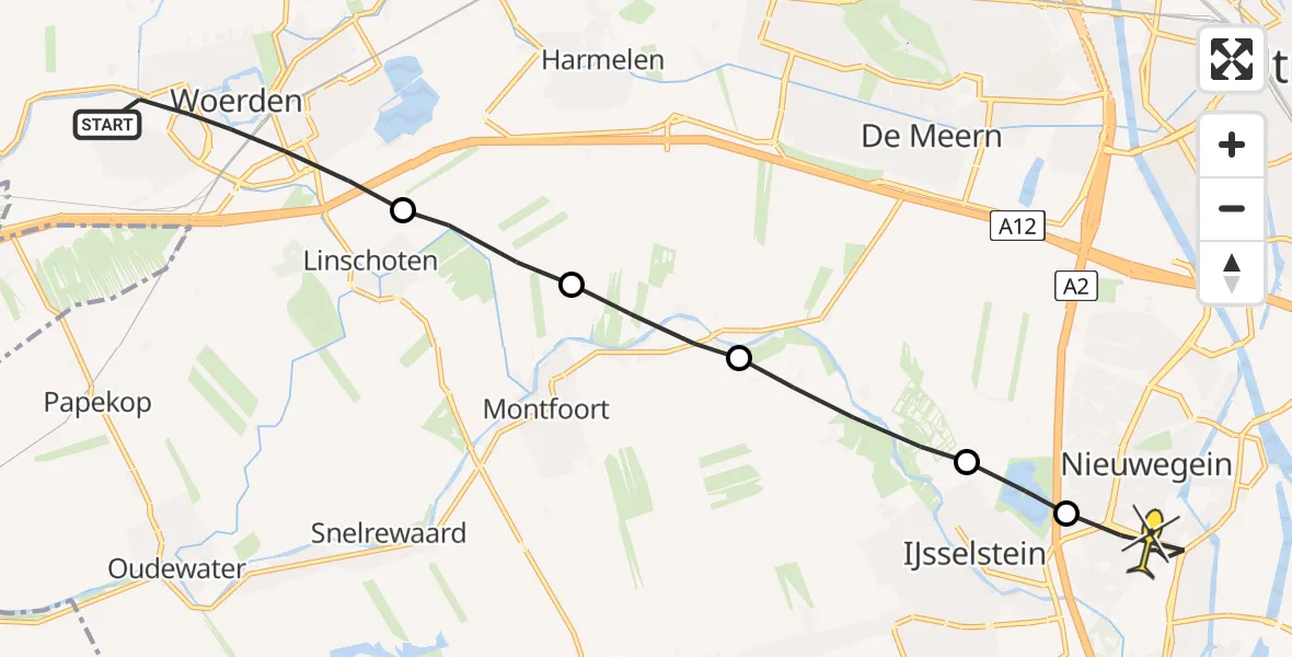 Routekaart van de vlucht: Lifeliner 2 naar Nieuwegein