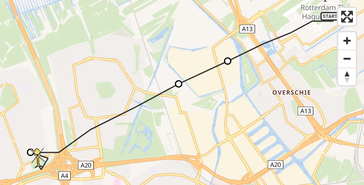 Routekaart van de vlucht: Lifeliner 2 naar Vlaardingen