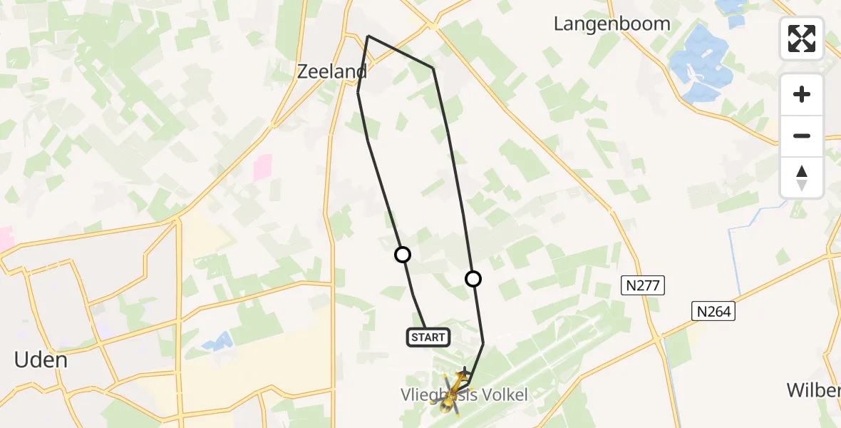 Vluchtroute Traumahelikopter Vliegbasis Volkel - Vliegbasis Volkel, 09 juli 2022, 14:07