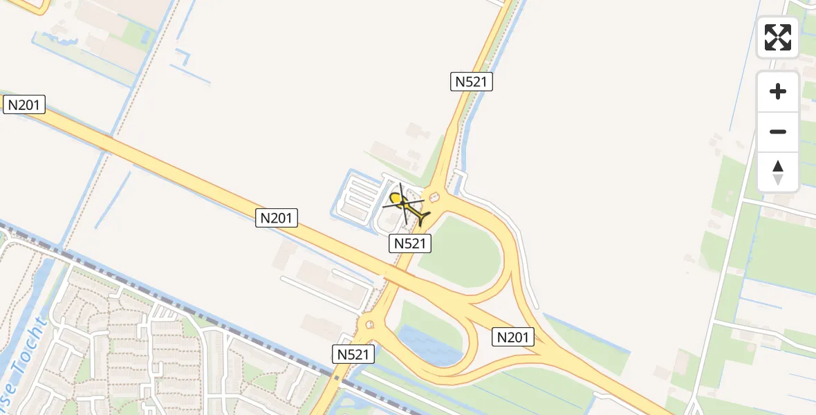 Routekaart van de vlucht: Lifeliner 1 naar Amstelveen