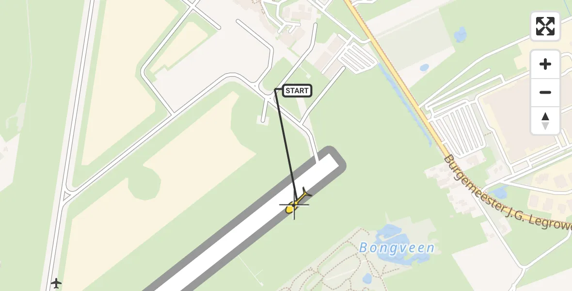 Routekaart van de vlucht: Traumahelikopter naar Groningen Airport Eelde