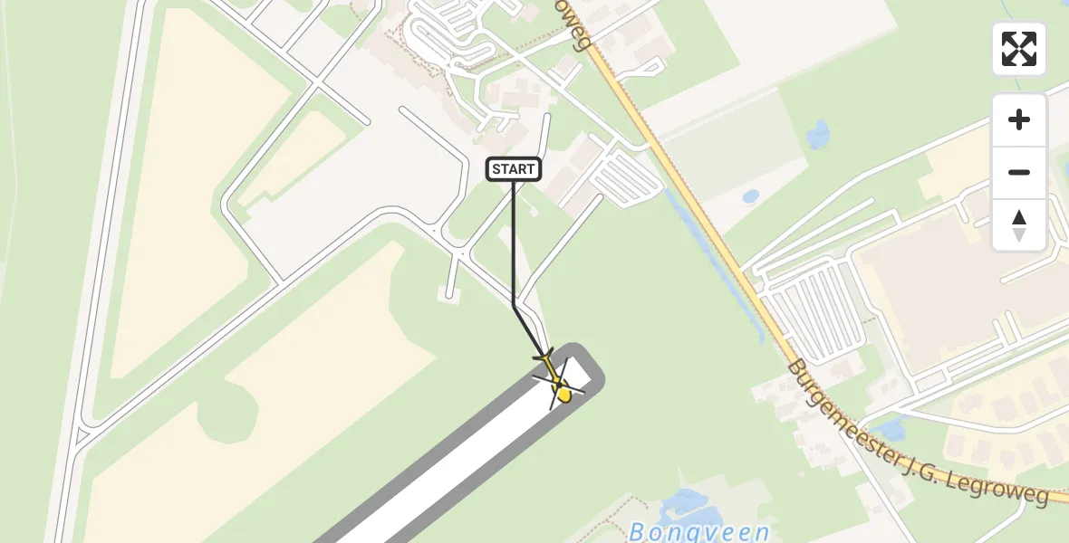 Routekaart van de vlucht: Traumahelikopter naar Groningen Airport Eelde