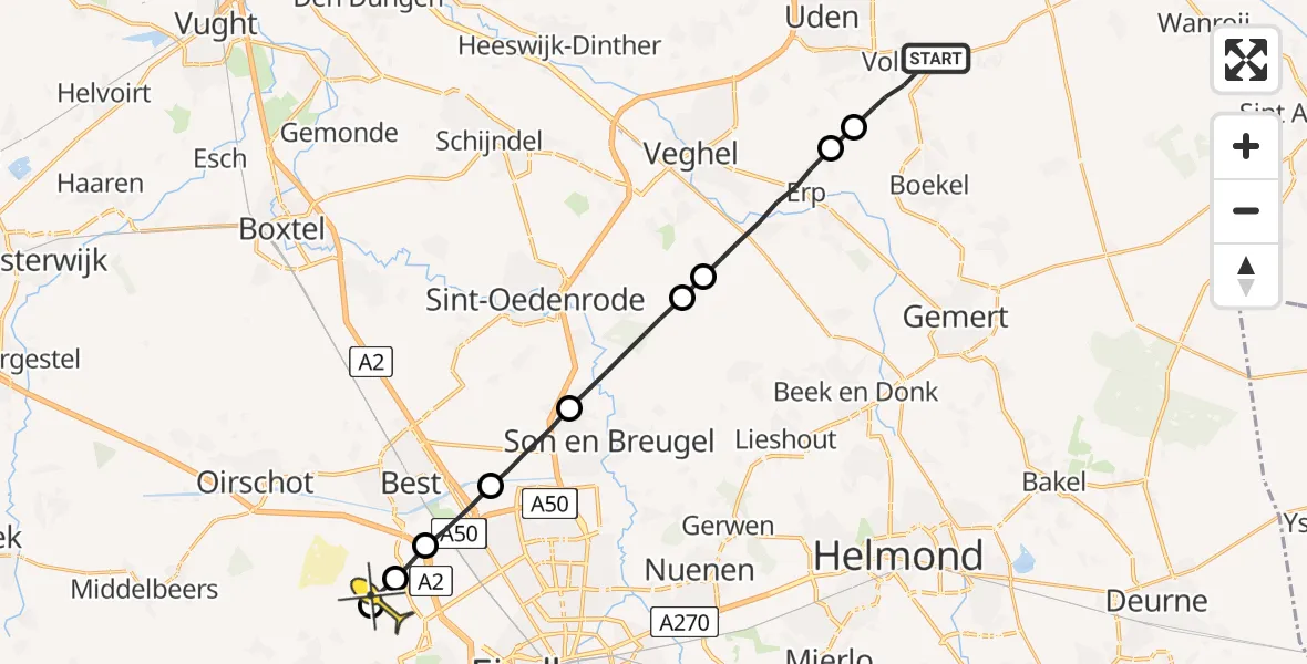 Routekaart van de vlucht: Lifeliner 3 naar Eindhoven Airport