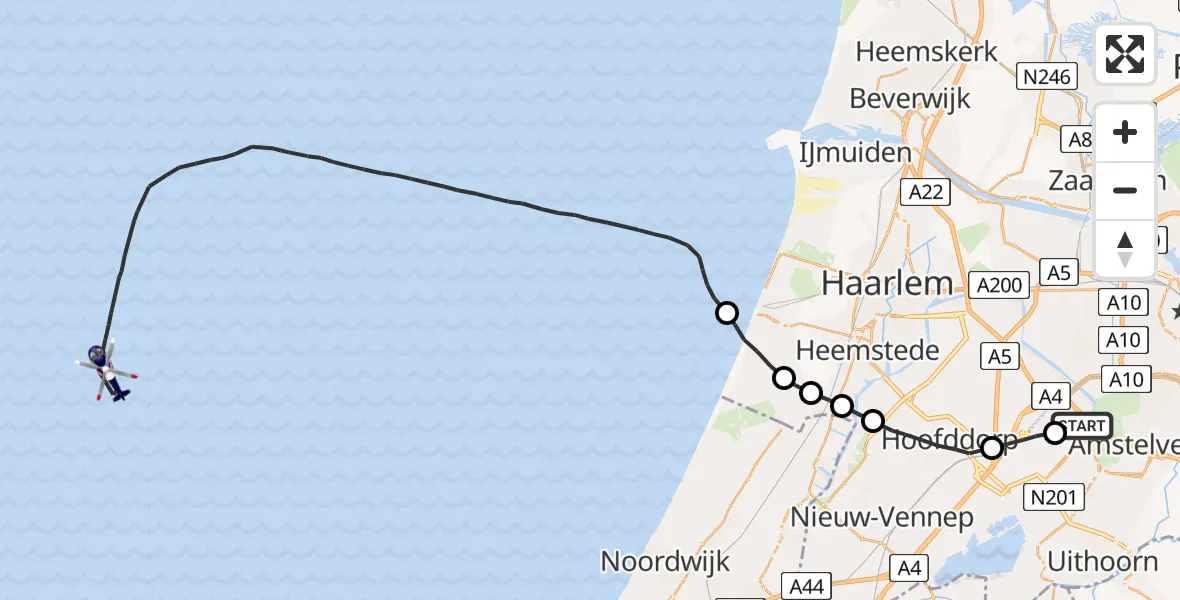 Vluchtroute Politiehelikopter Schiphol - , 11 juli 2022, 07:07