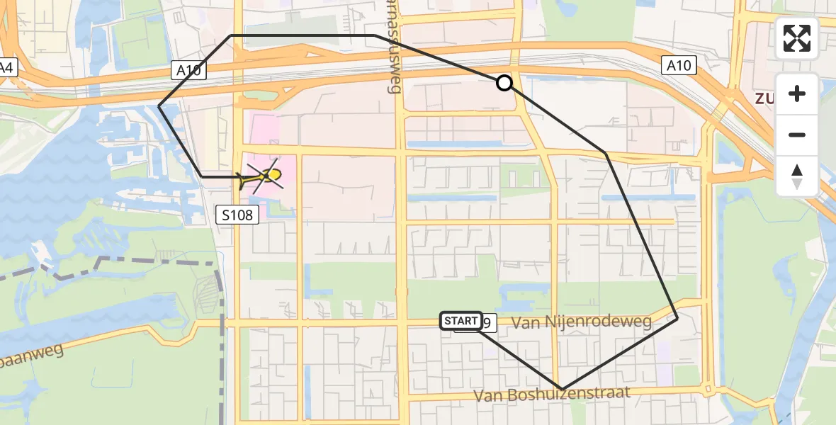 Routekaart van de vlucht: Lifeliner 1 naar VU Medisch Centrum Amsterdam