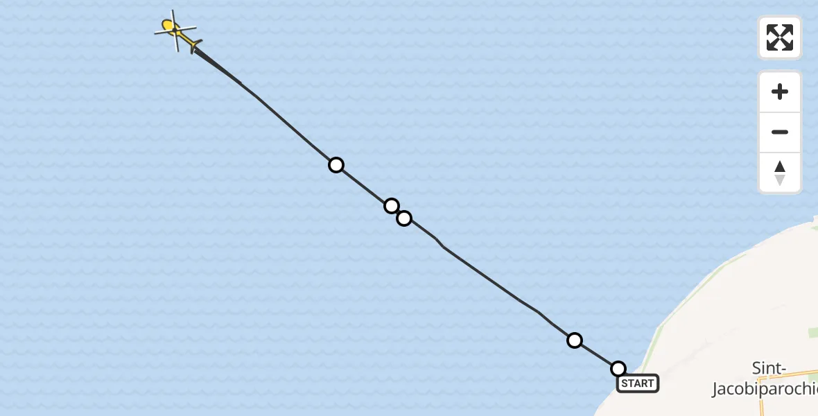 Routekaart van de vlucht: Ambulancehelikopter naar Formerum