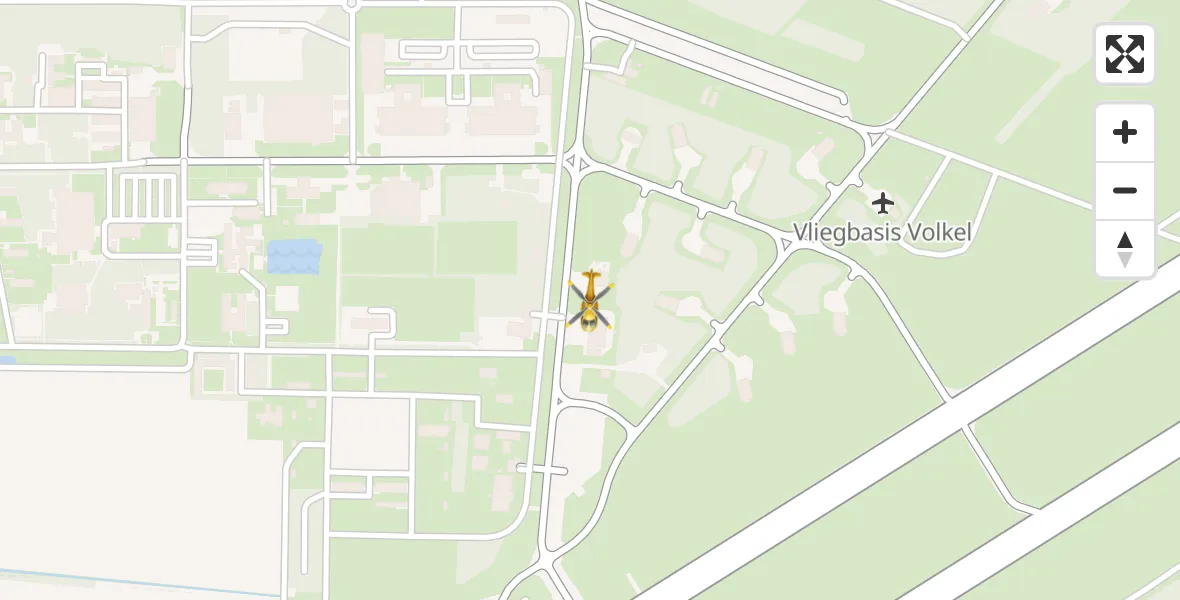 Vluchtroute Traumahelikopter Vliegbasis Volkel - Vliegbasis Volkel, 12 juli 2022, 09:46