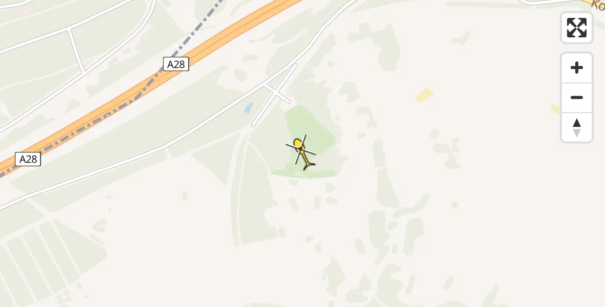 Routekaart van de vlucht: Politiehelikopter naar Leusden