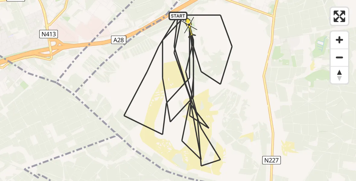 Routekaart van de vlucht: Politiehelikopter naar Leusden