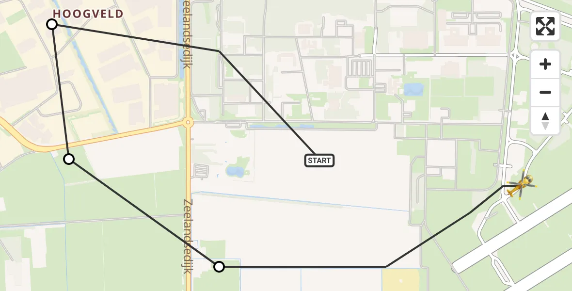 Vluchtroute Traumahelikopter Vliegbasis Volkel - Vliegbasis Volkel, 14 juli 2022, 10:17