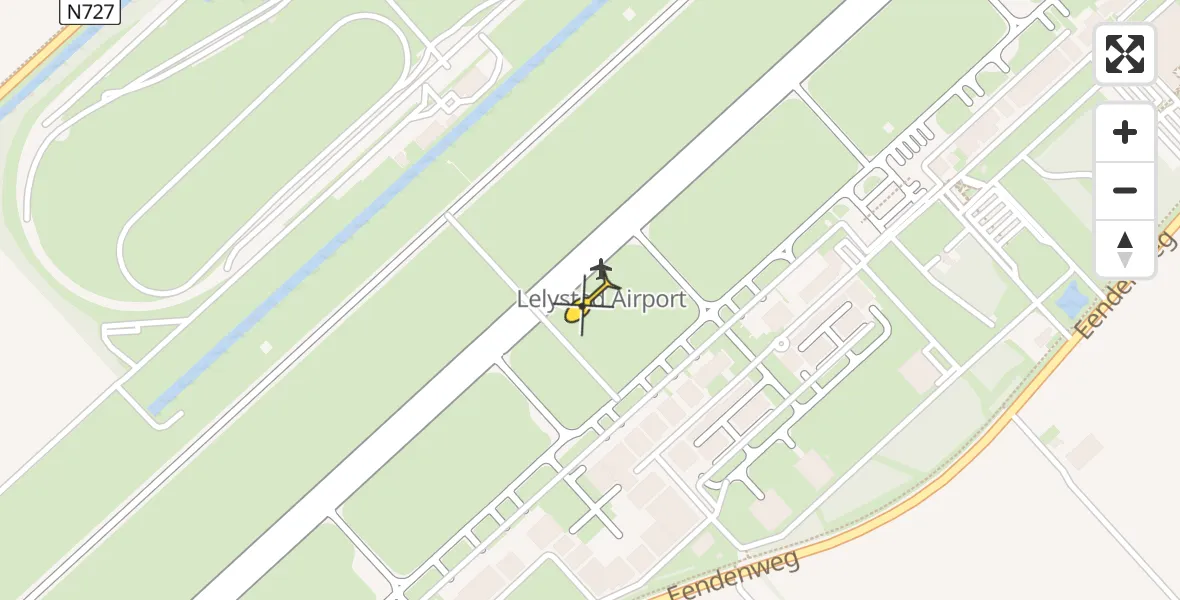 Vluchtroute Politiehelikopter van Lelystad Airport naar Lelystad Airport