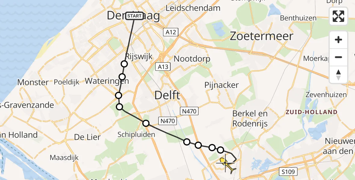 Routekaart van de vlucht: Lifeliner 2 naar Rotterdam The Hague Airport