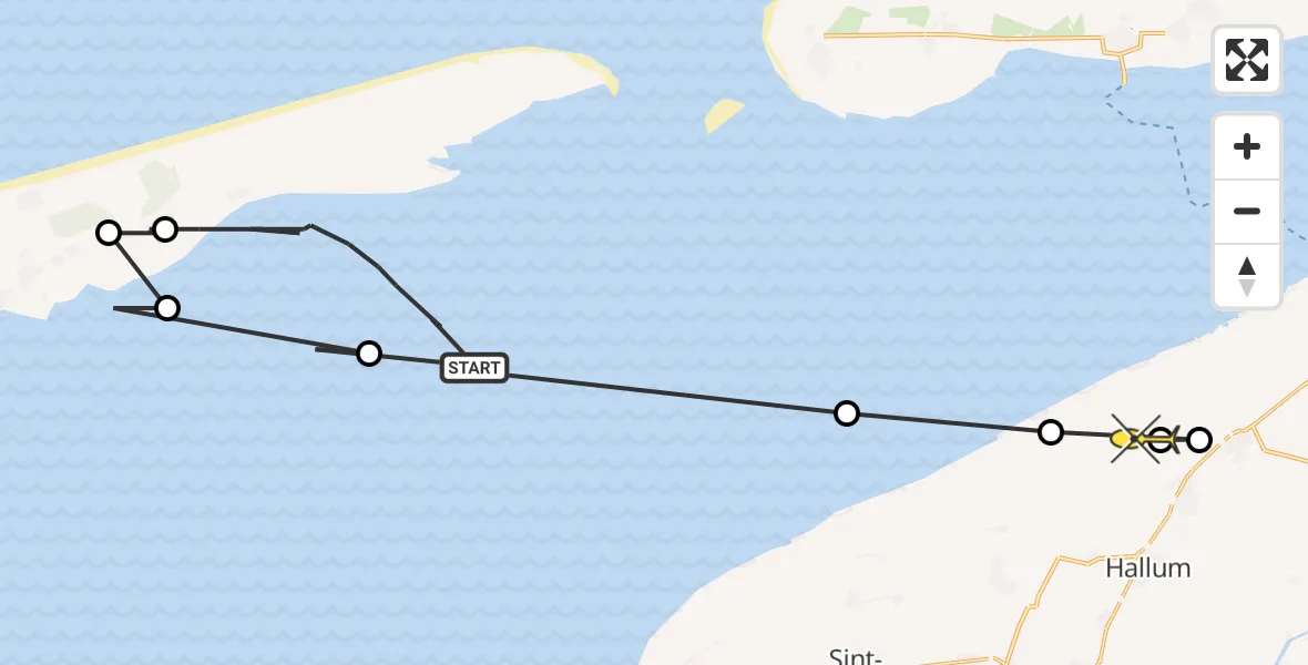 Routekaart van de vlucht: Ambulanceheli naar Marrum