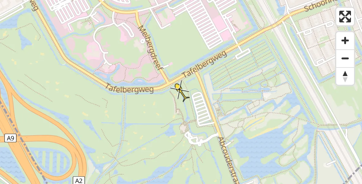 Routekaart van de vlucht: Lifeliner 1 naar Academisch Medisch Centrum (AMC)