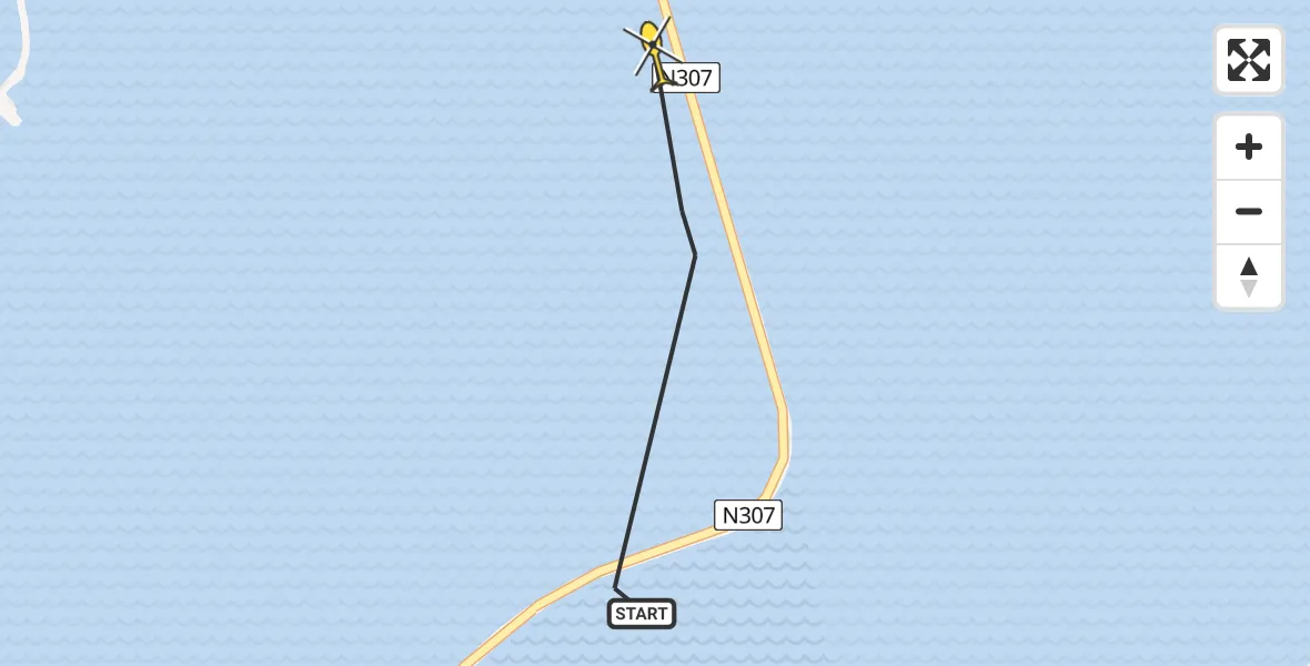 Routekaart van de vlucht: Politiehelikopter naar Lelystad