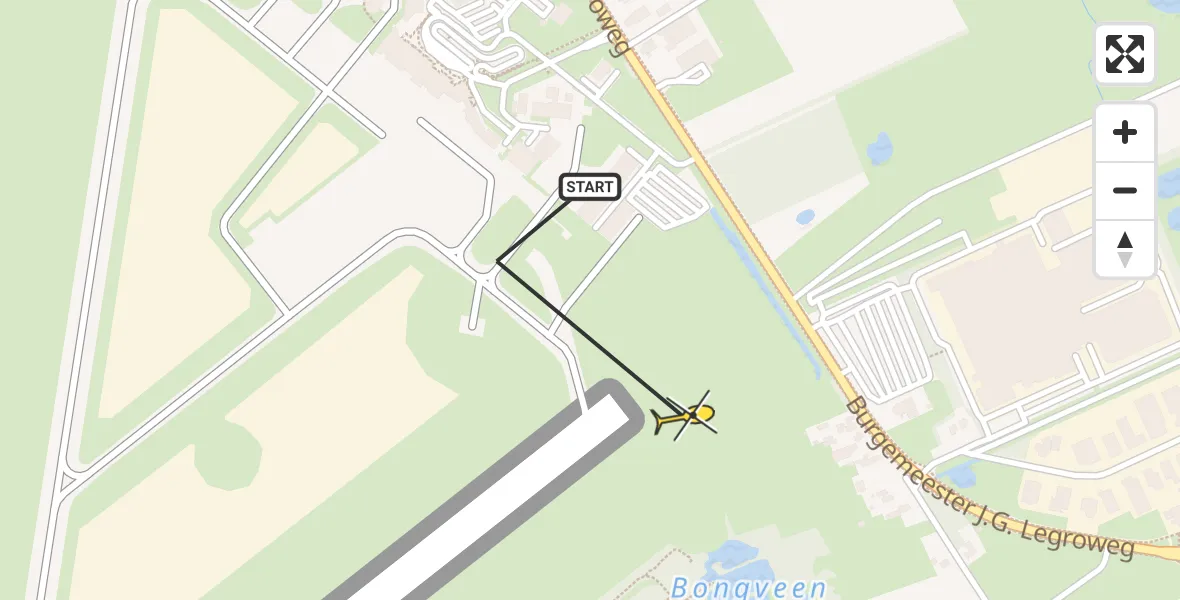 Routekaart van de vlucht: Traumahelikopter naar Groningen Airport Eelde