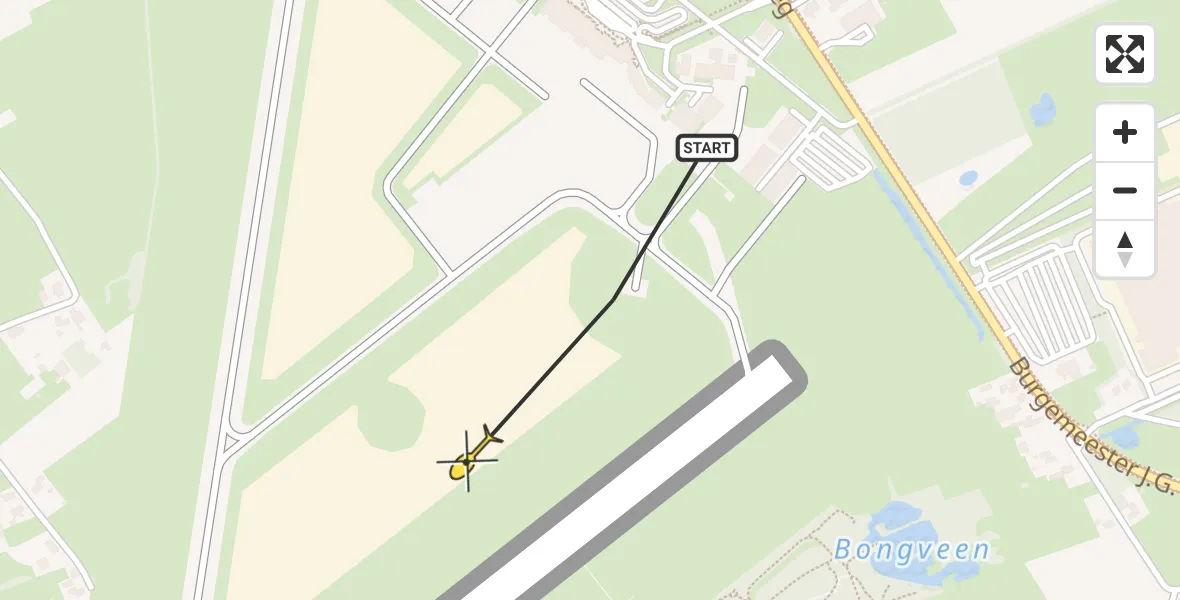 Routekaart van de vlucht: Traumahelikopter naar Groningen Airport Eelde