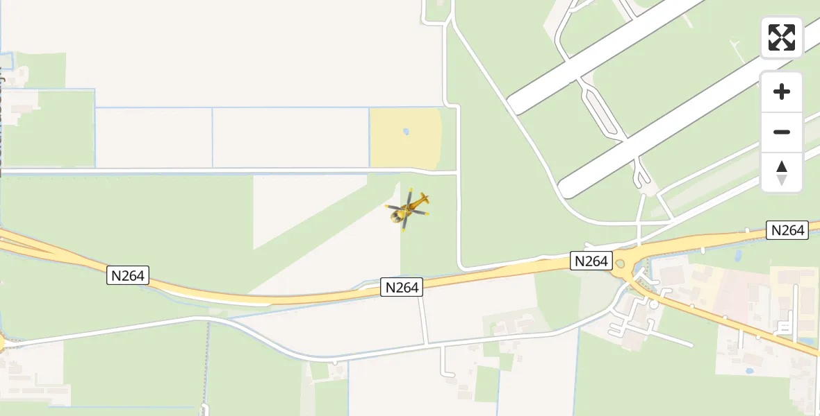 Vluchtroute Traumahelikopter Vliegbasis Volkel - Vliegbasis Volkel, 16 juli 2022, 19:50
