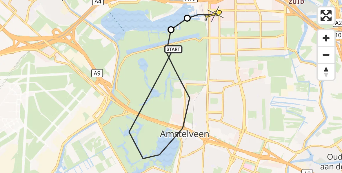 Routekaart van de vlucht: Lifeliner 1 naar VU Medisch Centrum Amsterdam