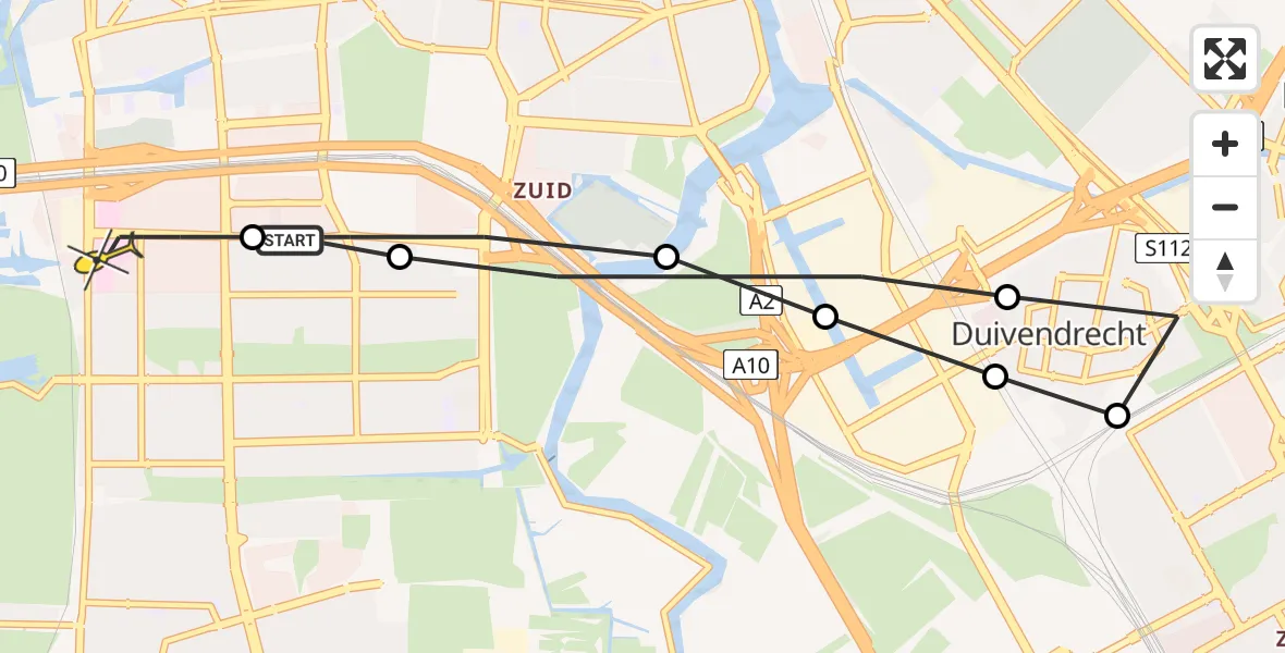 Routekaart van de vlucht: Lifeliner 1 naar VU Medisch Centrum Amsterdam