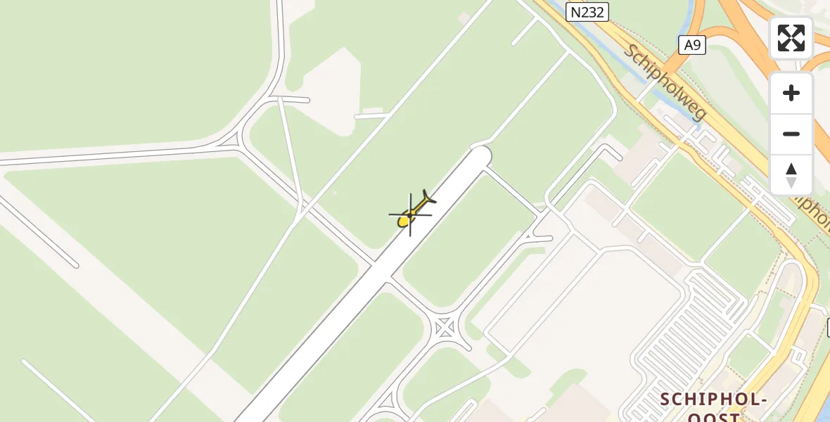 Vluchtroute Politiehelikopter van Schiphol naar Schiphol