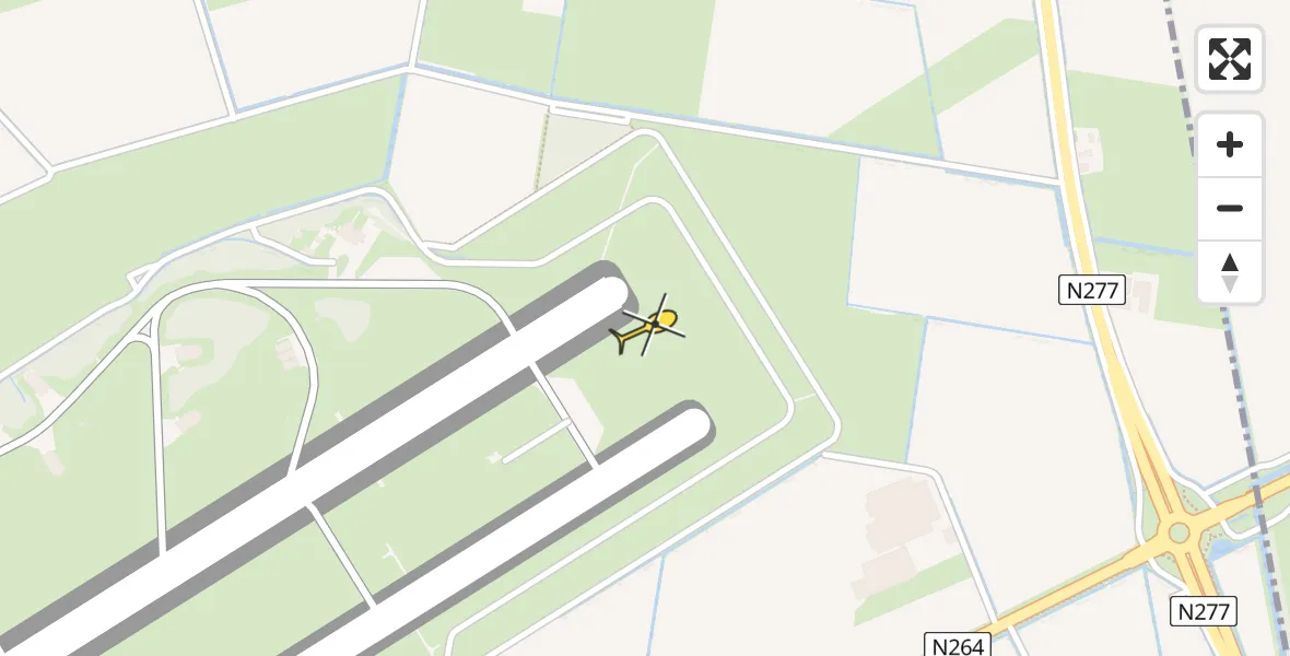 Routekaart van de vlucht: Politiehelikopter naar Volkel