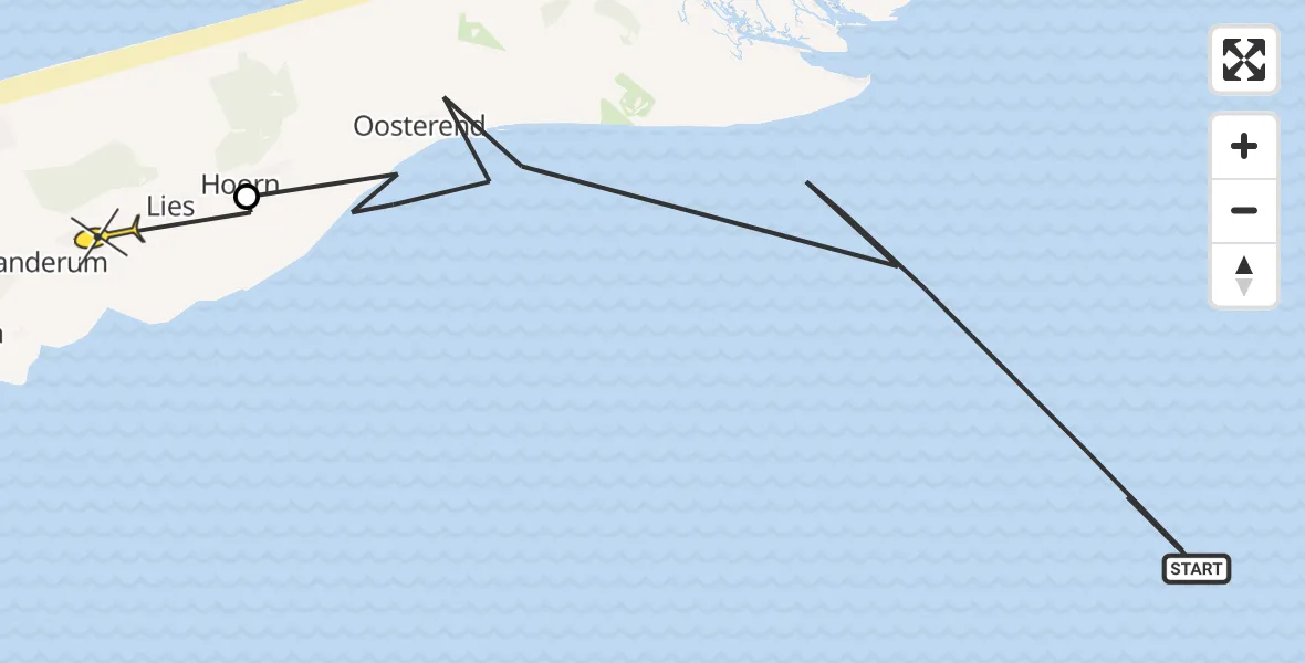 Routekaart van de vlucht: Ambulancehelikopter naar Formerum