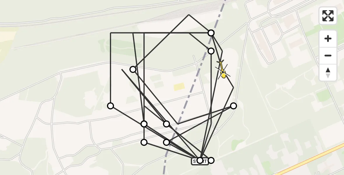 Routekaart van de vlucht: Politieheli naar Amersfoort