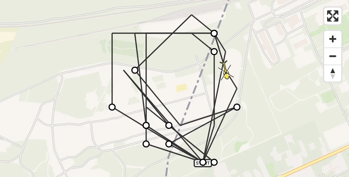 Routekaart van de vlucht: Politiehelikopter naar Amersfoort