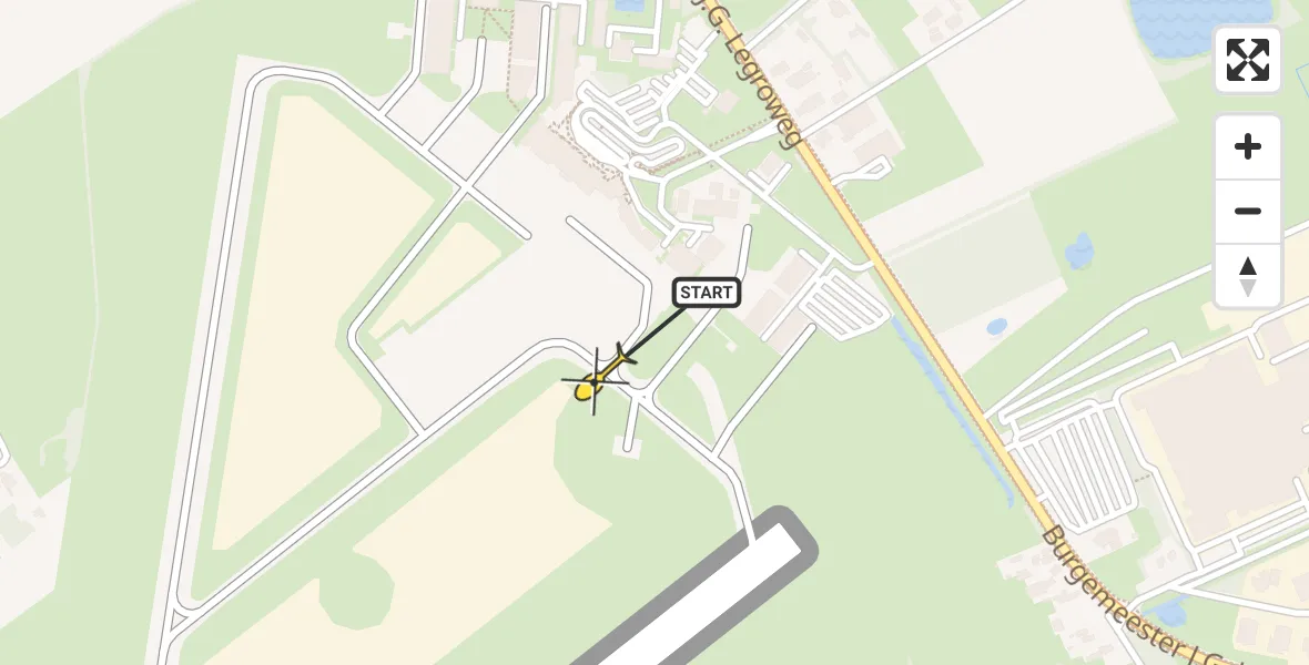 Routekaart van de vlucht: Traumahelikopter naar Groningen Airport Eelde