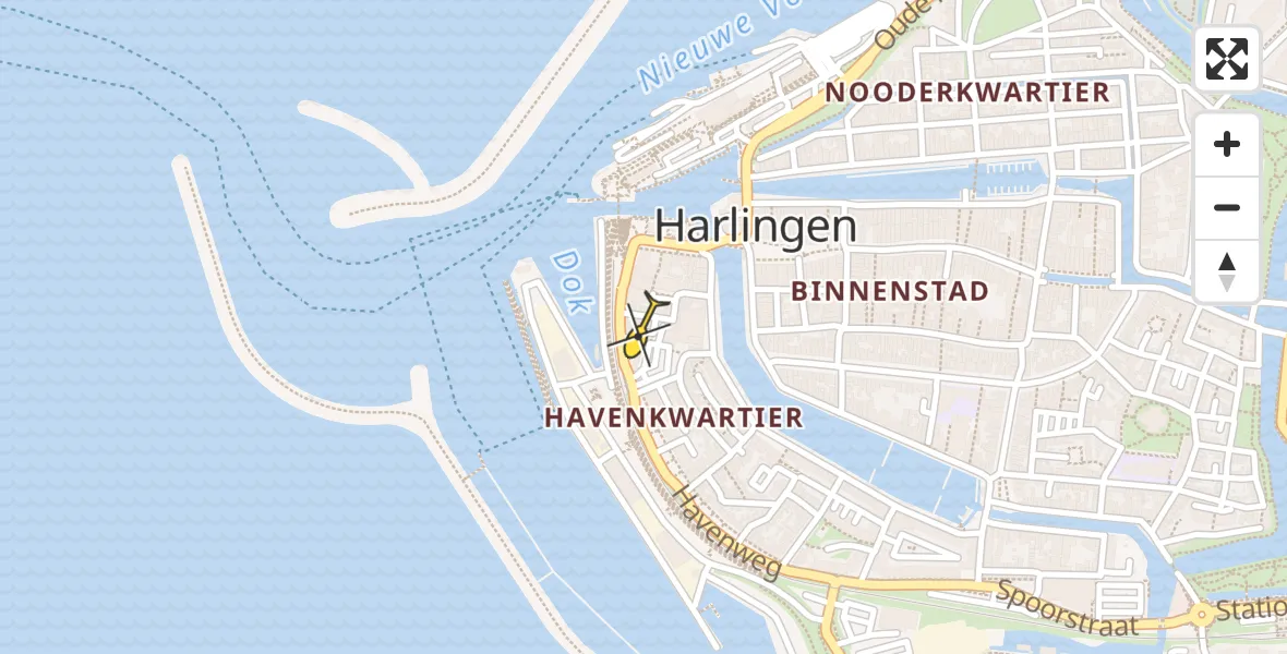 Routekaart van de vlucht: Lifeliner 4 naar Harlingen