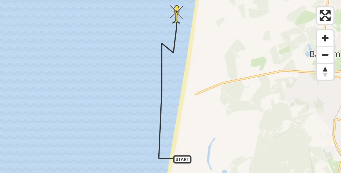 Routekaart van de vlucht: Politiehelikopter naar Castricum